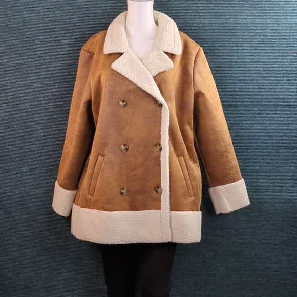 Candace Cameron Bure Sherpa Lined Peacoat, NWOT - Picture 4 of 15